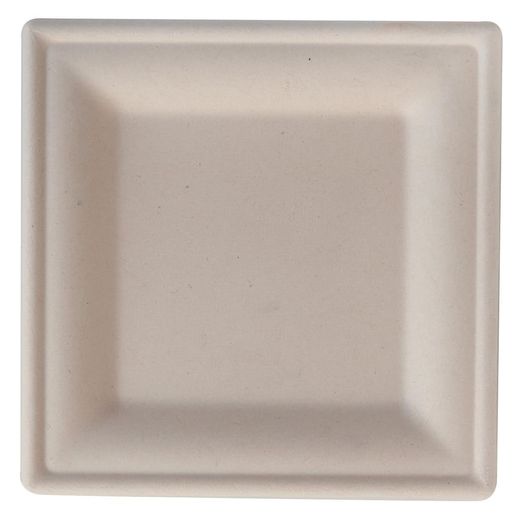 eGreen Eco-Fibre Compostable Wheat Square Plates 200mm (Pack of 500) FN204