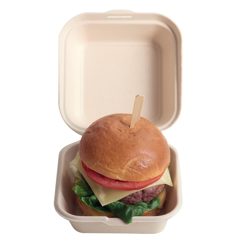 eGreen Eco-Fibre Compostable Wheat Burger Boxes (Pack of 500) FN209