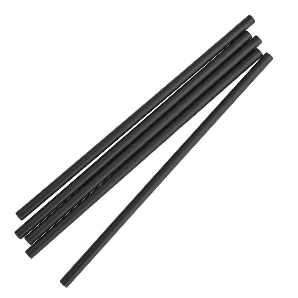 Fiesta Compostable Individually Wrapped Paper Straws Black (Pack of 250) FP440