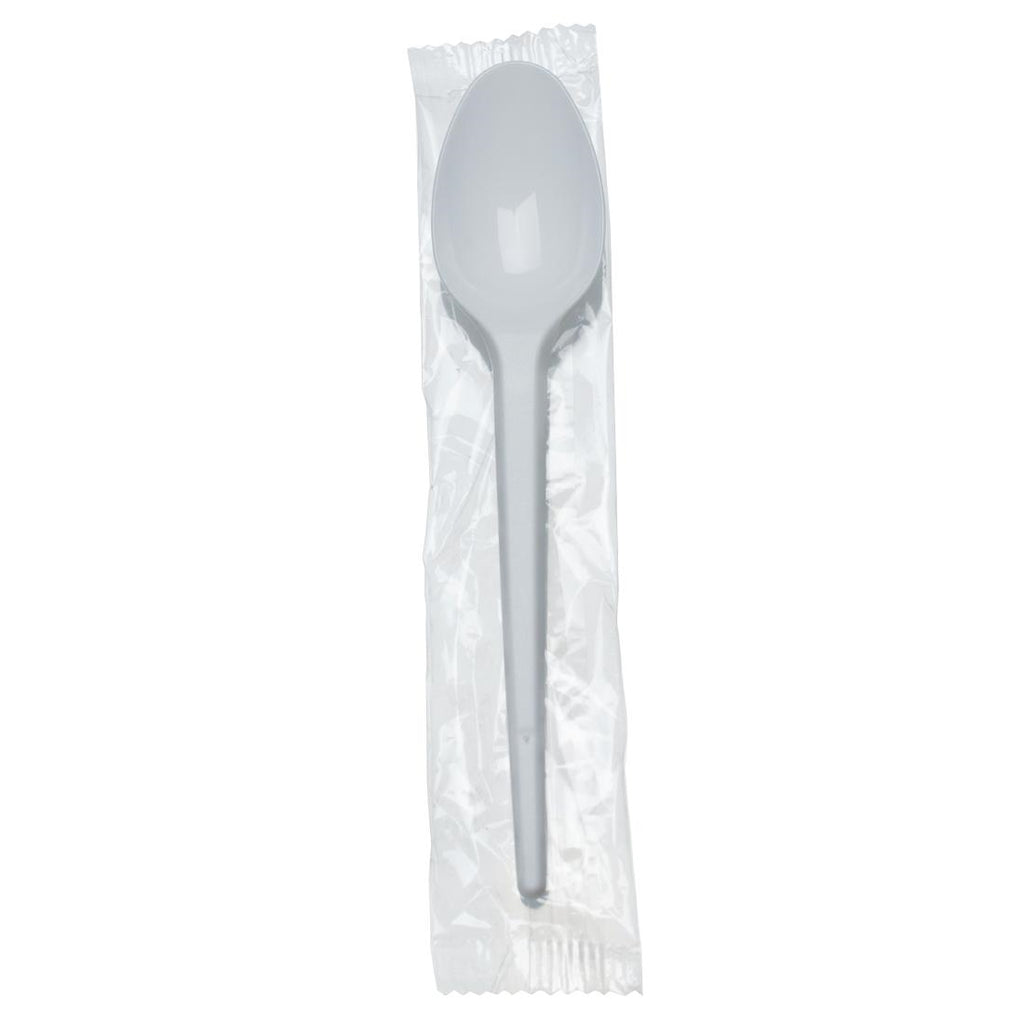 eGreen Individually Wrapped White Dessert Spoons (Pack of 500) FP579