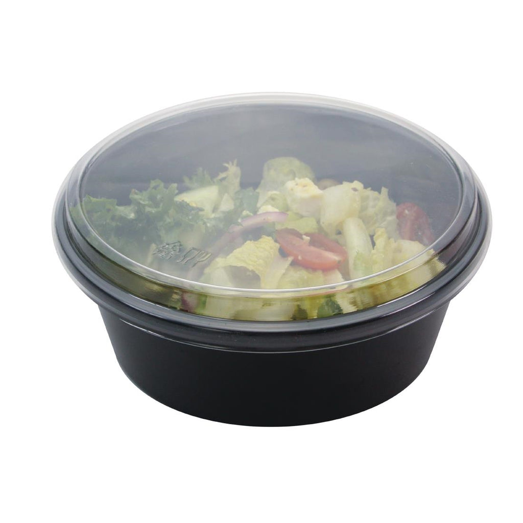 Creative Melamine Salad Bowls Black 186x60mm (Pack of 6) FR235