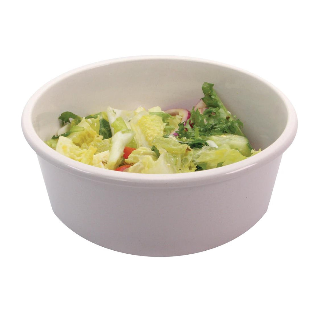 Creative Melamine Salad Bowls White Bamboo 186x60mm (Pack of 6) FR236