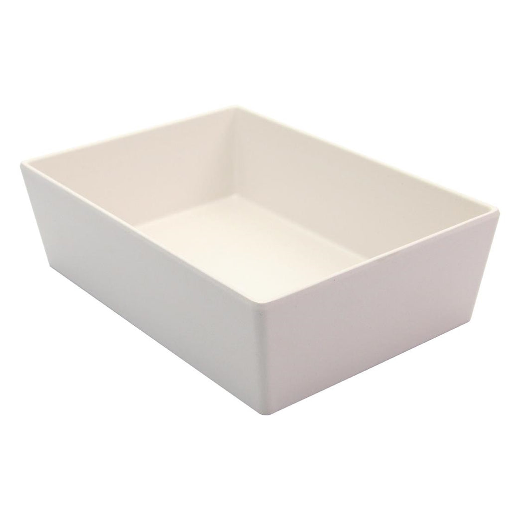 Creative Melamine Salad Boxes White Bamboo 205x145x60mm (Pack of 6) FR239