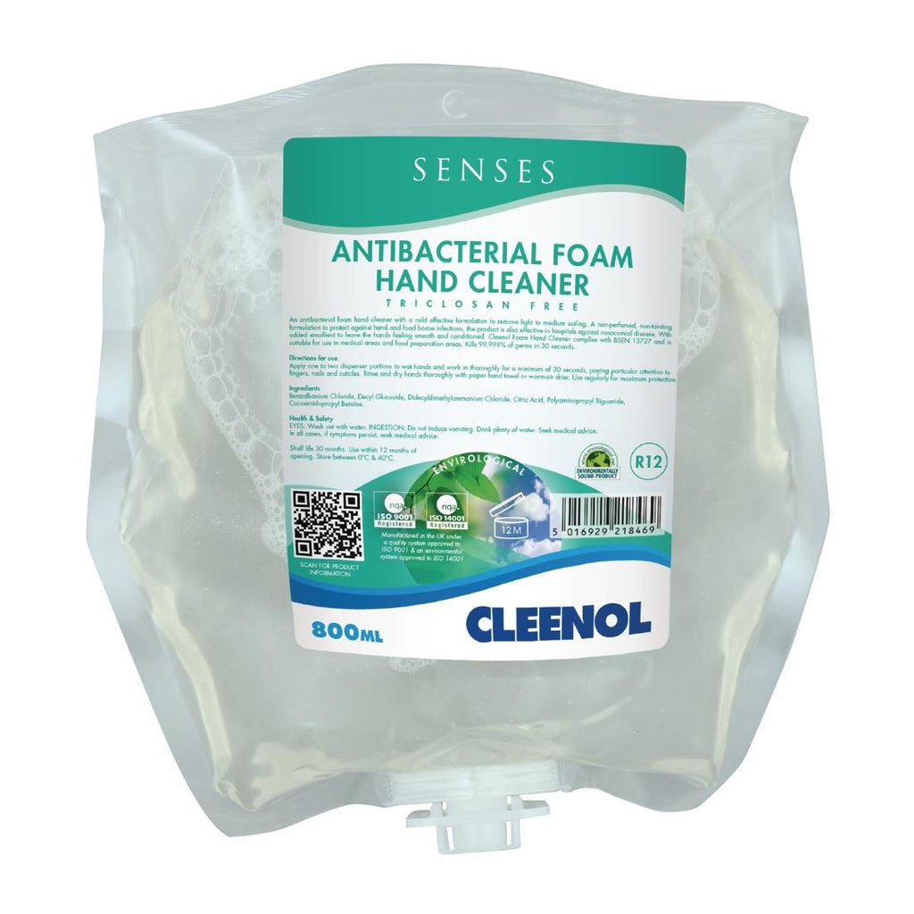 Cleenol Senses Antibacterial Foam Hand Cleaner 800ml (Pack of 3) FS096