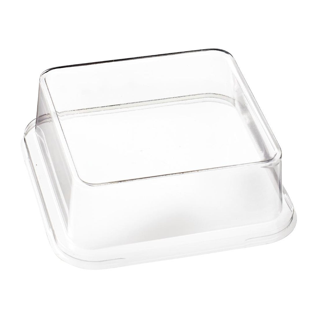 Solia RPET Lid for Bagasse Sushi Tray FC778 Clear 100x100x20mm (Pack of 50) FS380
