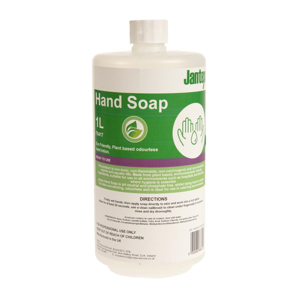 Jantex Green Hand Soap Lotion Ready To Use 1Ltr FS417