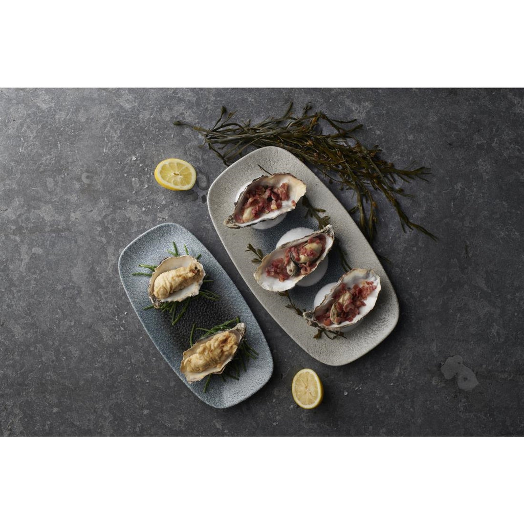 Churchill Raku Duo Agate Chefs Oblong Plate Topaz 287x152mm (Pack of 12) FS922