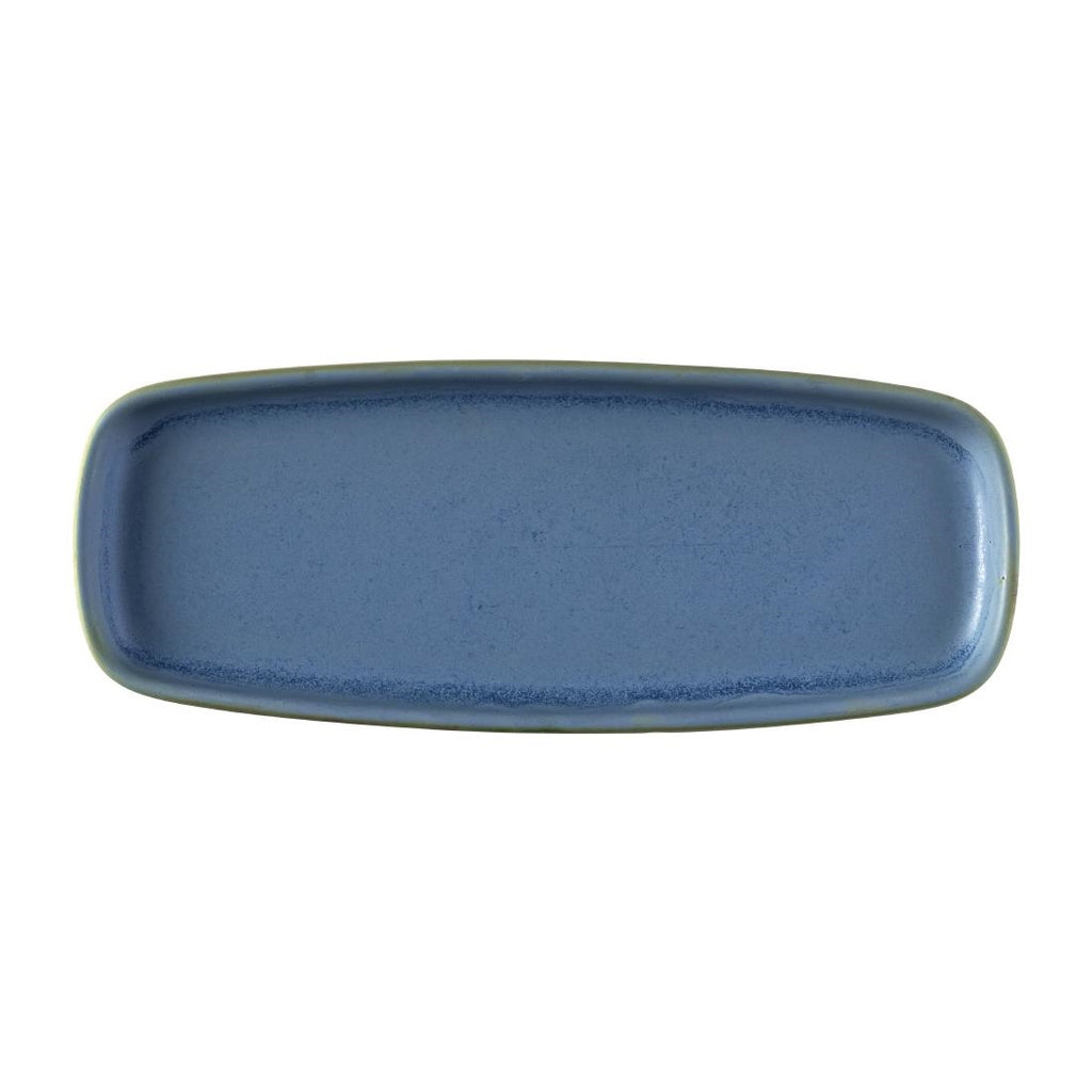Churchill Emerge Oslo Oblong Plate Blue 254x77mm (Pack of 6) FS953