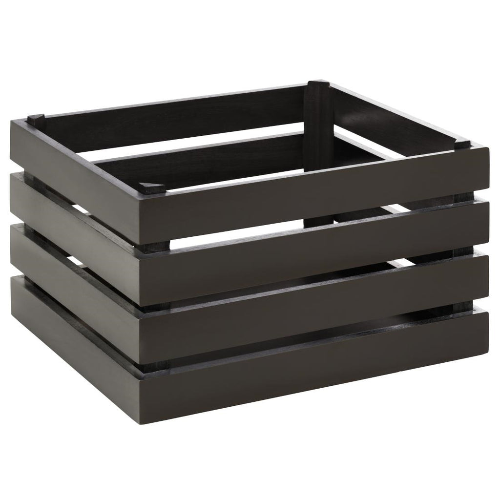 APS Superbox Coated Wooden Crate Black 350 x 290mm FT152