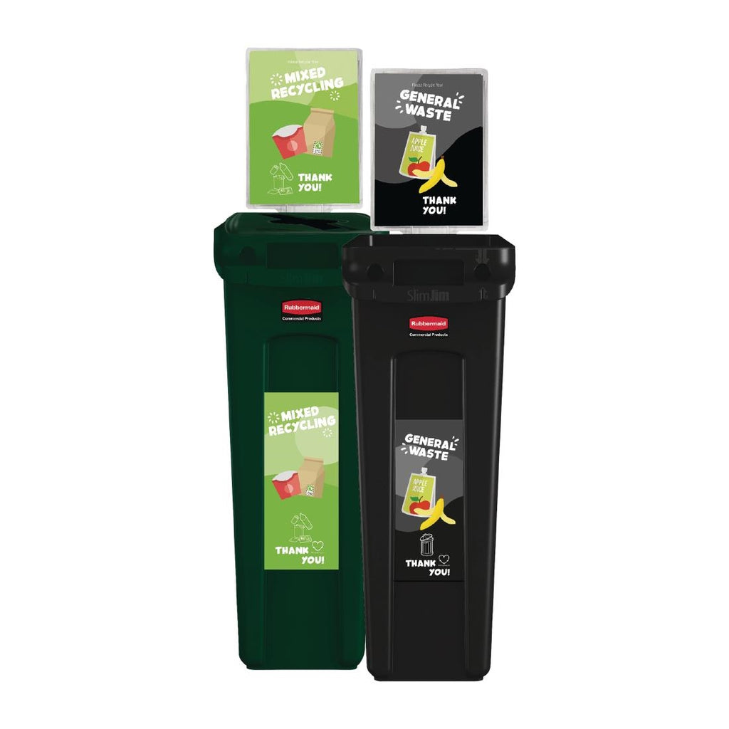 Rubbermaid General Waste and Mixed Recycling School Recycling Kit FT356