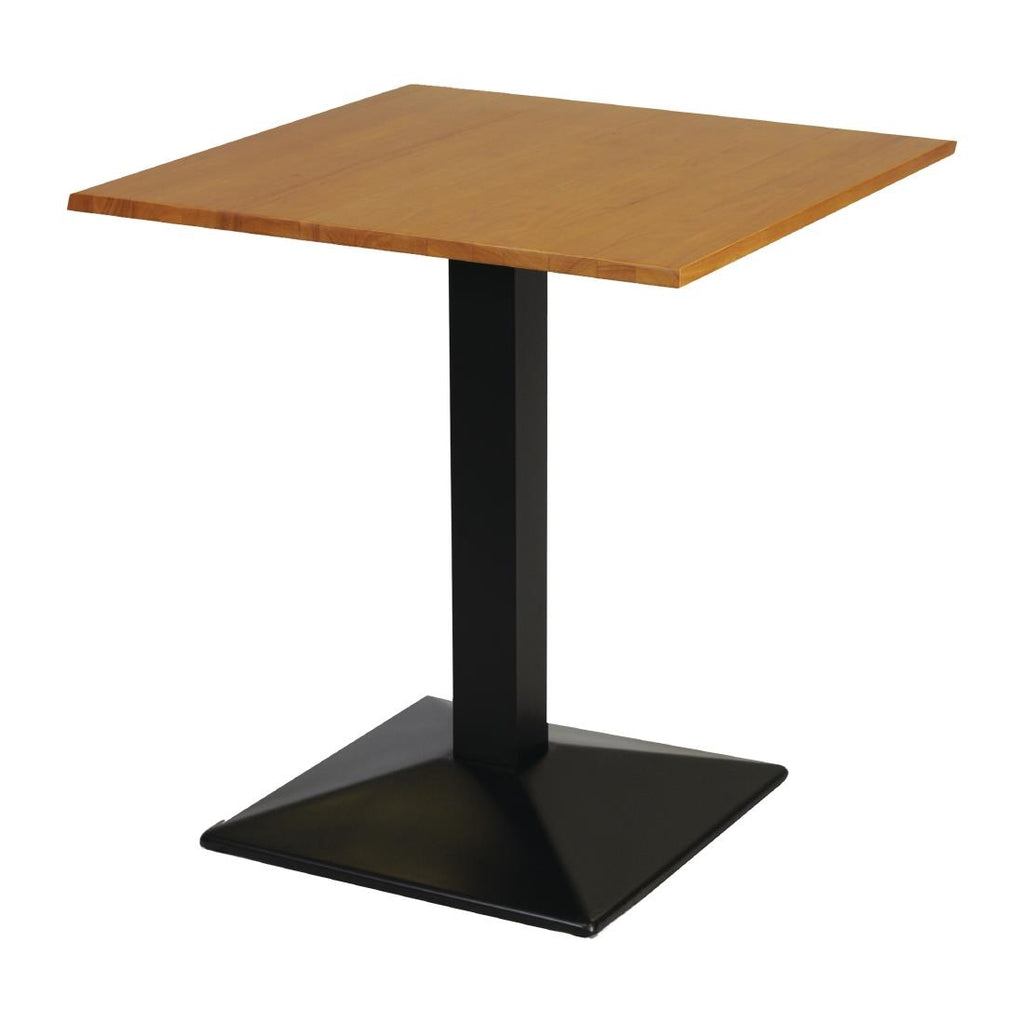 Turin Metal Base Pedestal Square Table with Soft Oak Top 700x700mm FT502