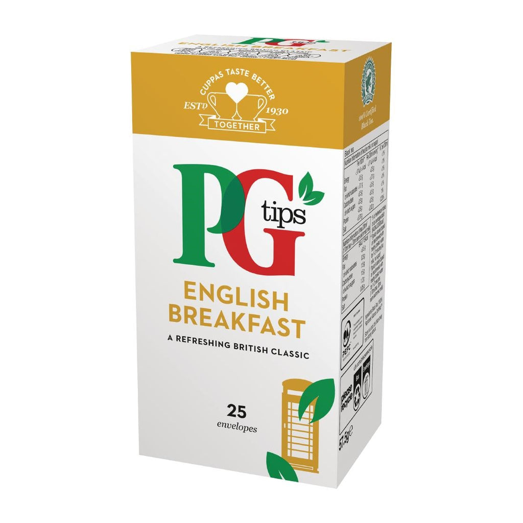 PG Tips English Breakfast Tea Envelopes (Pack of 25) FW826