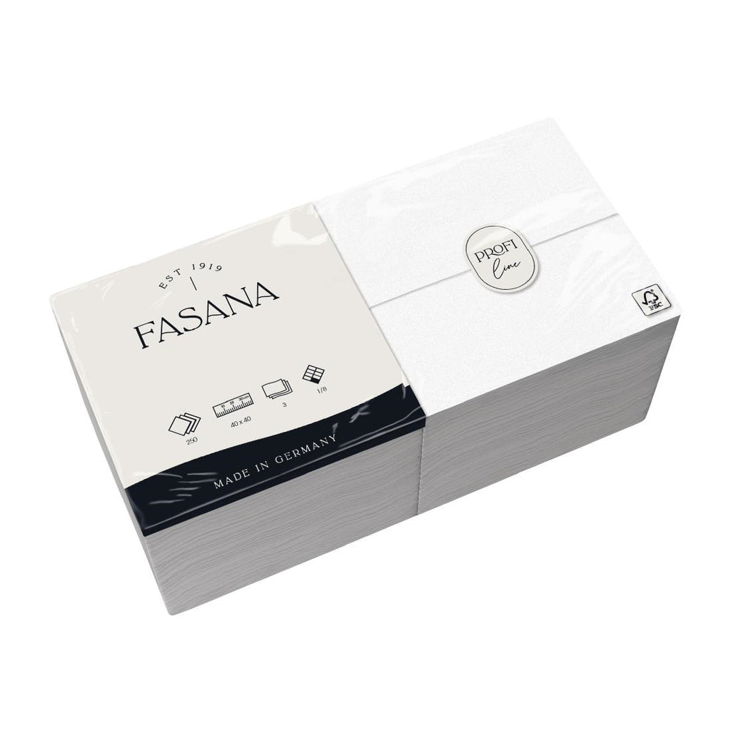 Fasana Dinner Napkin White 40x40cm 3ply 1/8 Fold (Pack of 1000) GD125