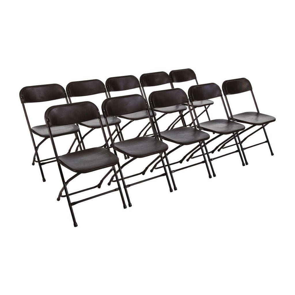 Bolero PP Folding Chairs Black (Pack of 10) GD386
