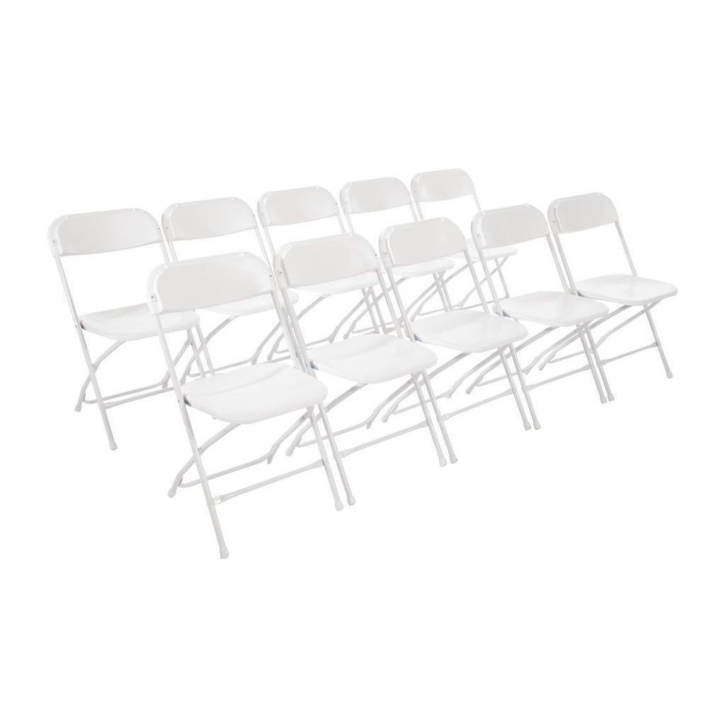 Bolero PP Folding Chairs White (Pack of 10) GD387