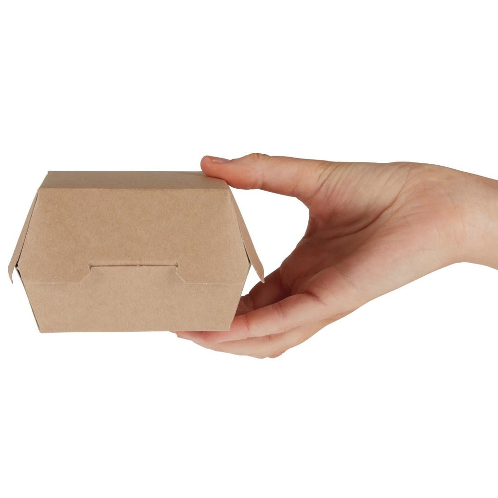 Colpac Compostable Kraft Burger Boxes Small 108mm (Pack of 250) GE802