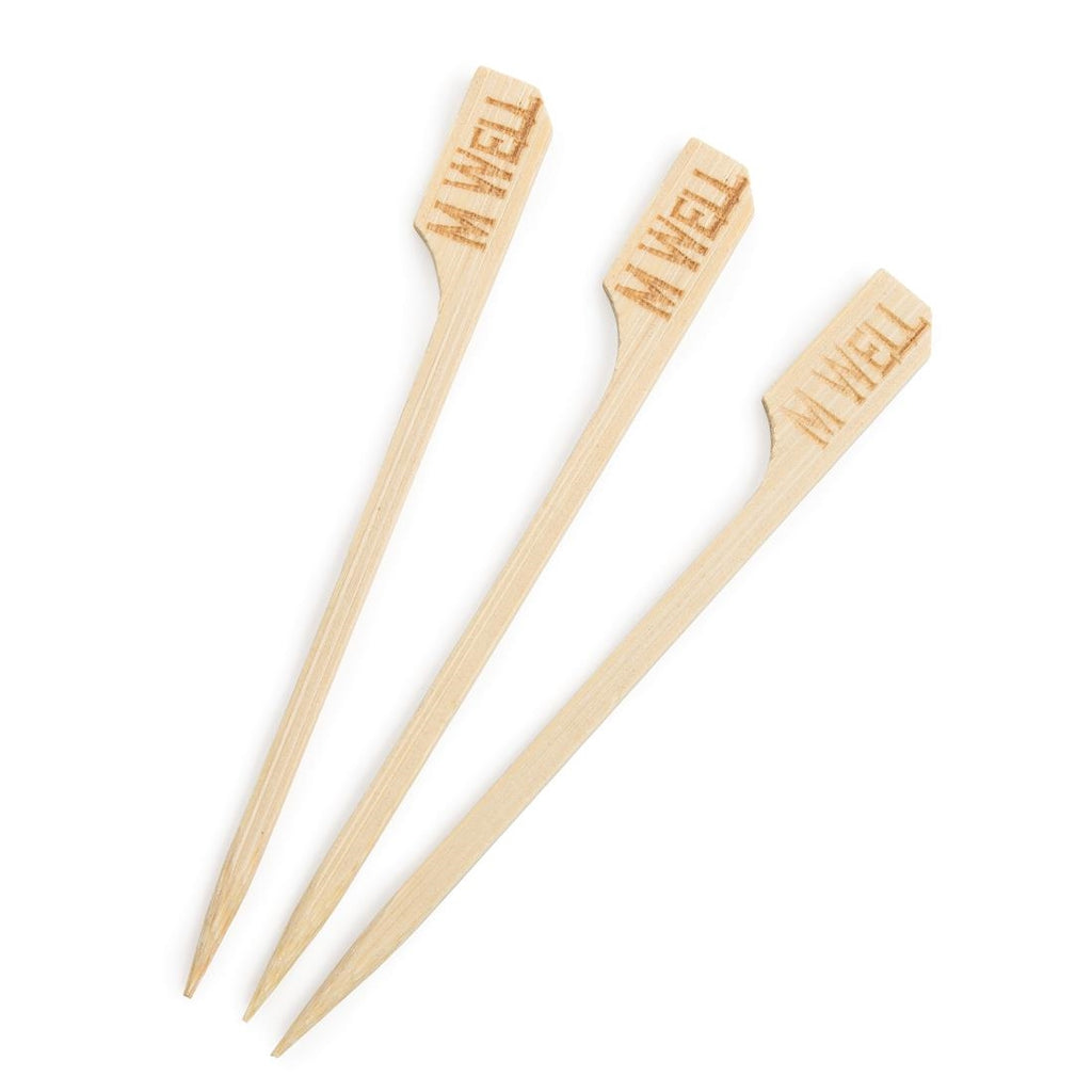 Biodegradable Bamboo Steak Markers Medium Well (Pack of 100) GE898