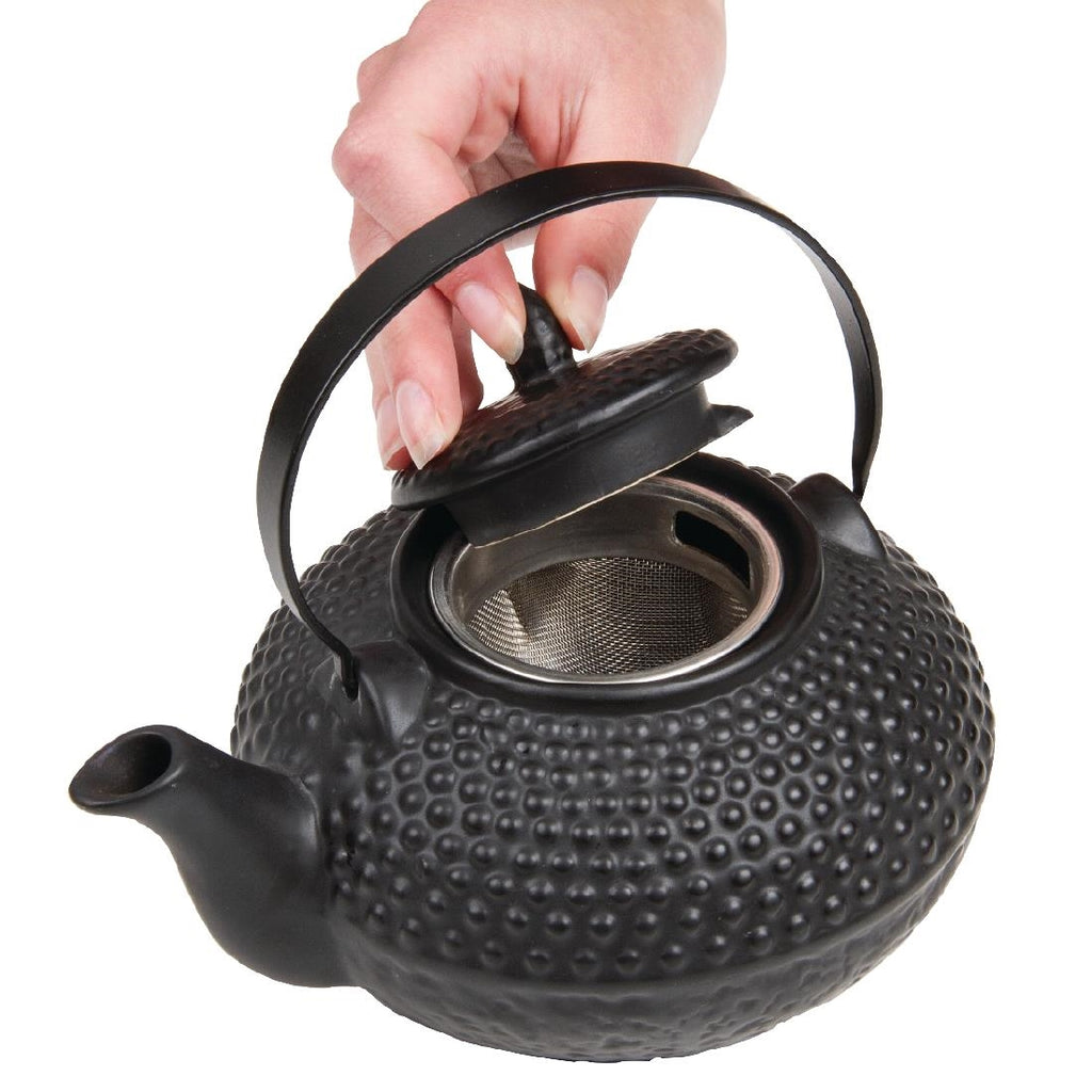 Oriental Hobnail Teapot Black 850ml GF189