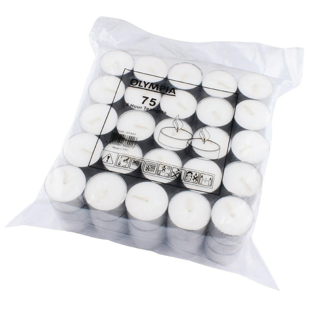 Olympia 8 Hour Tealights (Pack of 75) GF449