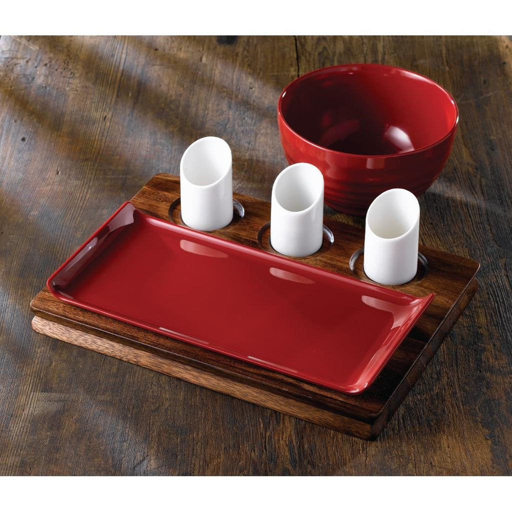 Art de Cuisine Red Glaze Ripple Bowls Small (Pack of 6) GF707