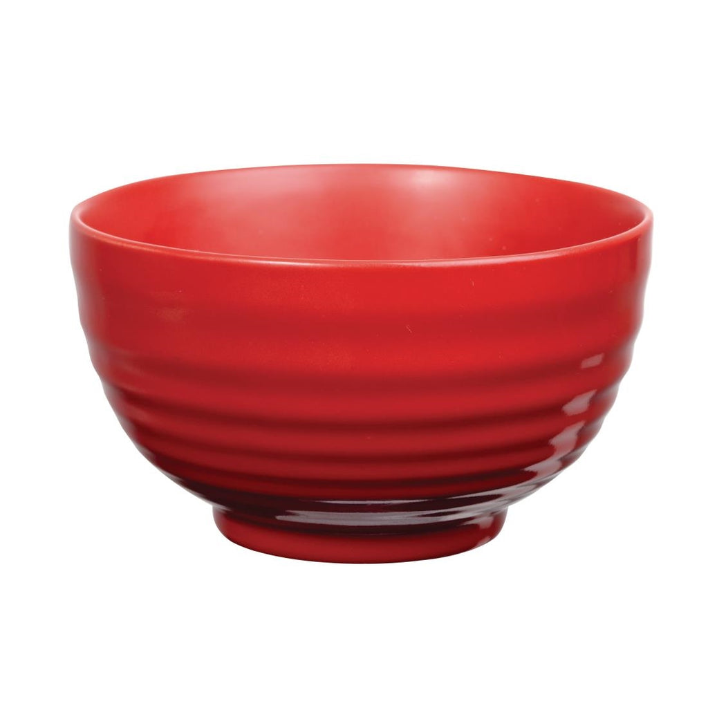 Art de Cuisine Red Glaze Ripple Bowls Small (Pack of 6) GF707