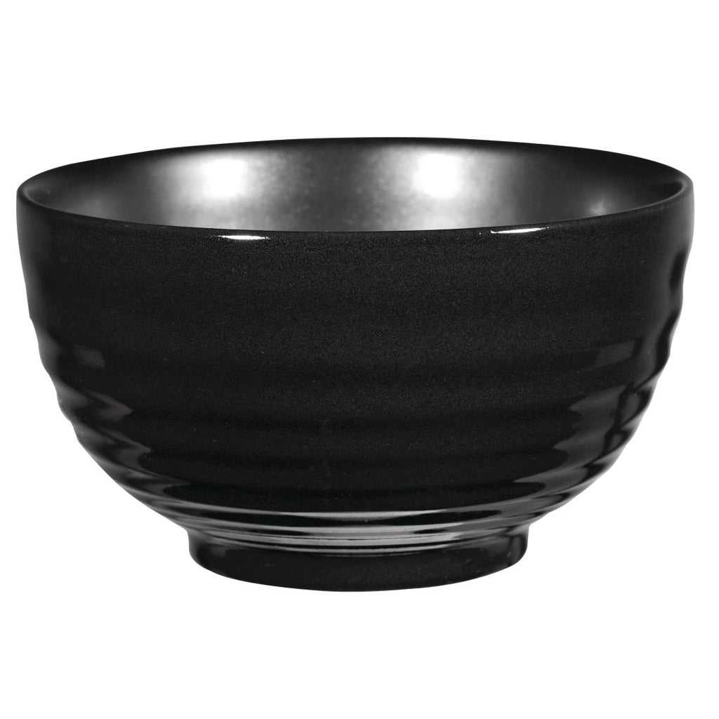 Art de Cuisine Black Glaze Ripple Bowls Small (Pack of 6) GF709