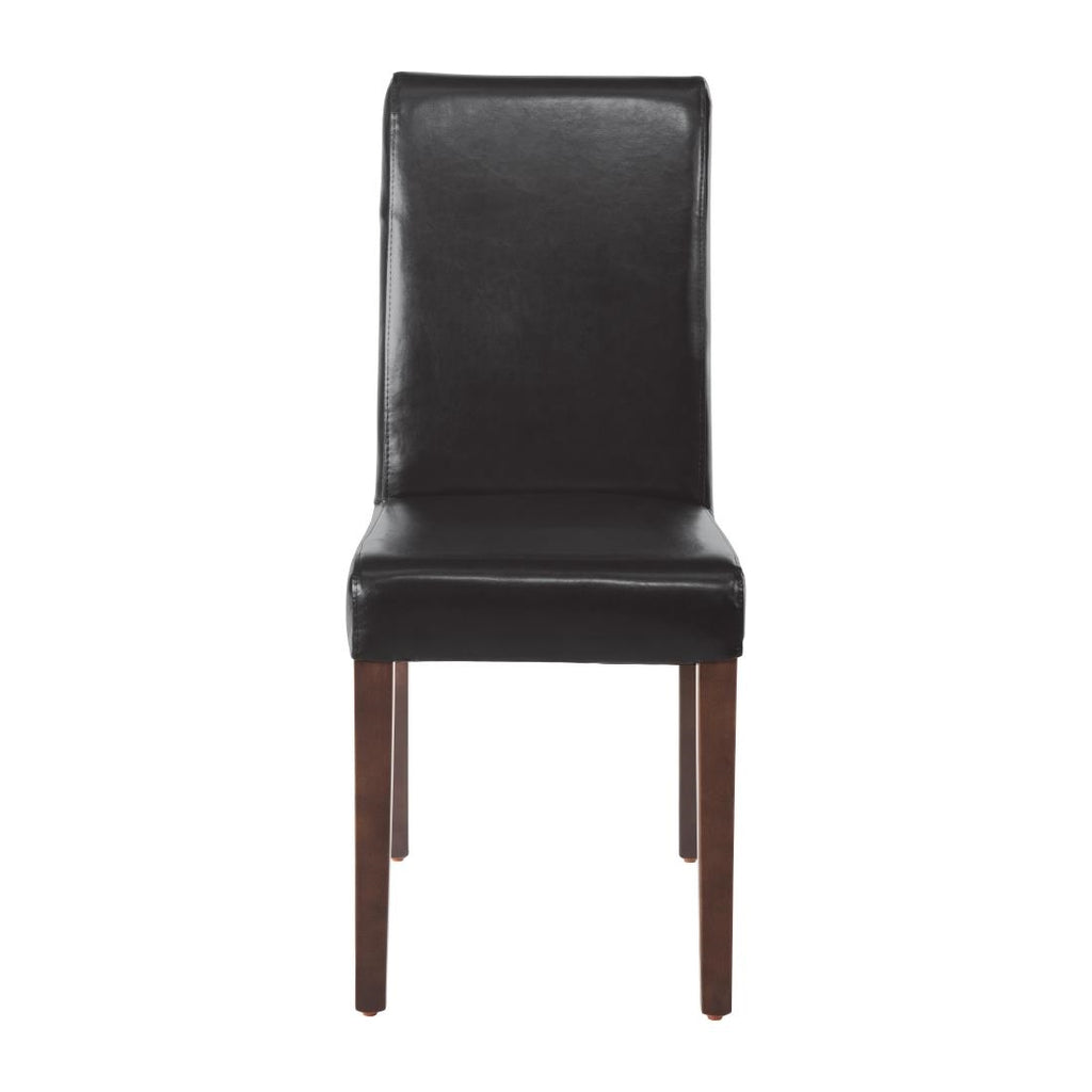 Bolero Faux Leather Dining Chair Black (Box 2) GF954