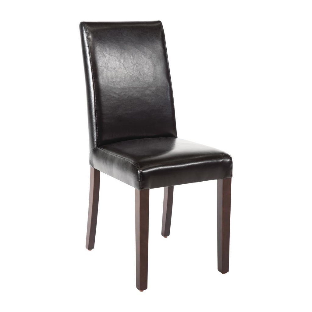Bolero Faux Leather Dining Chair Black (Box 2) GF954