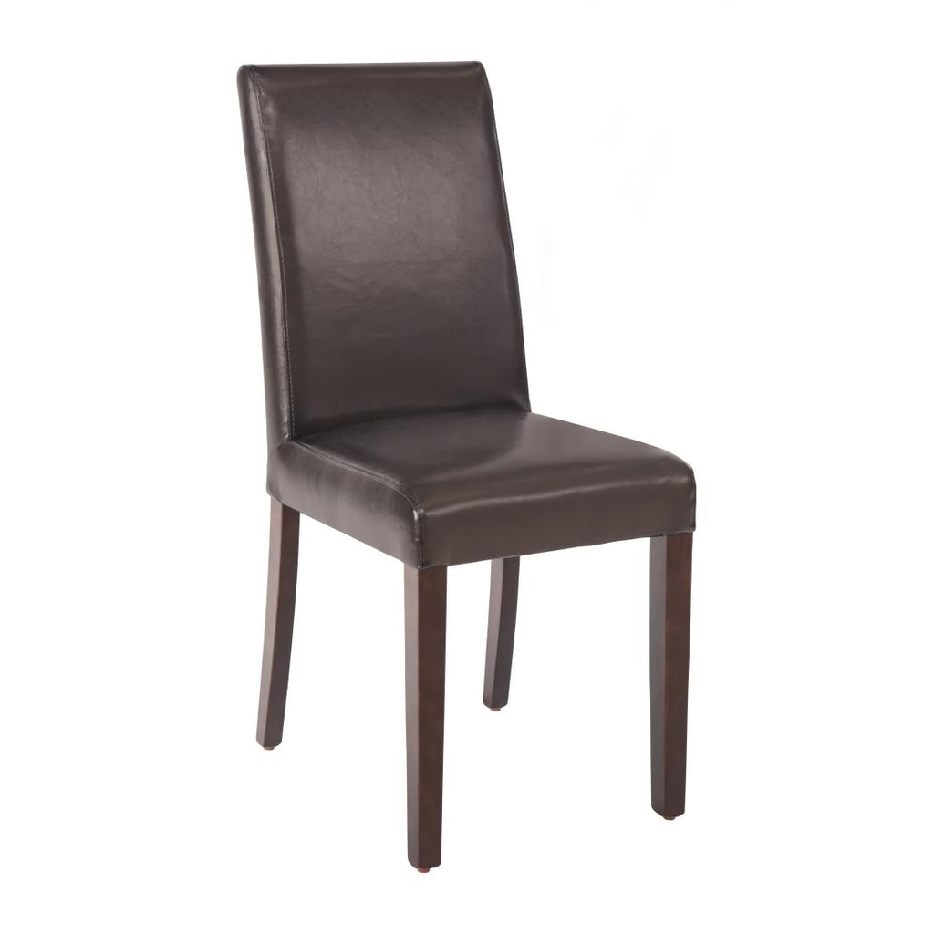 Bolero Faux Leather Dining Chair Dark Brown (Box 2) GF955