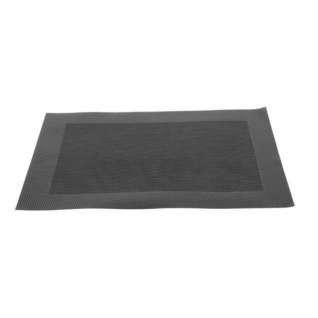 Woven PVC Black Table Mat (Pack of 4) GG042