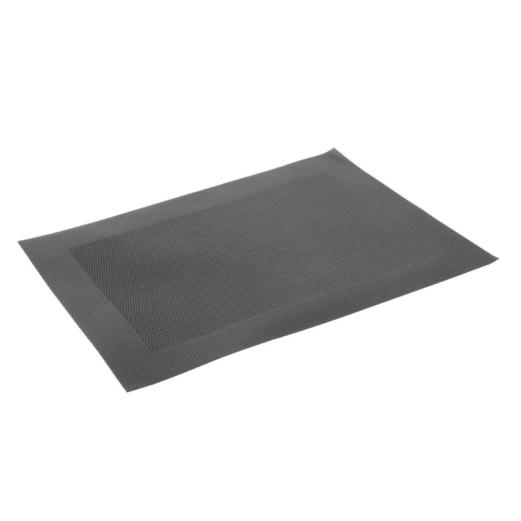 Woven PVC Black Table Mat (Pack of 4) GG042