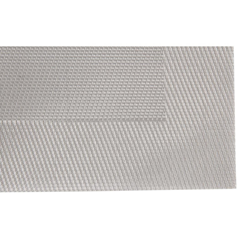 Woven PVC Silver Table Mat (Pack of 4) GG043