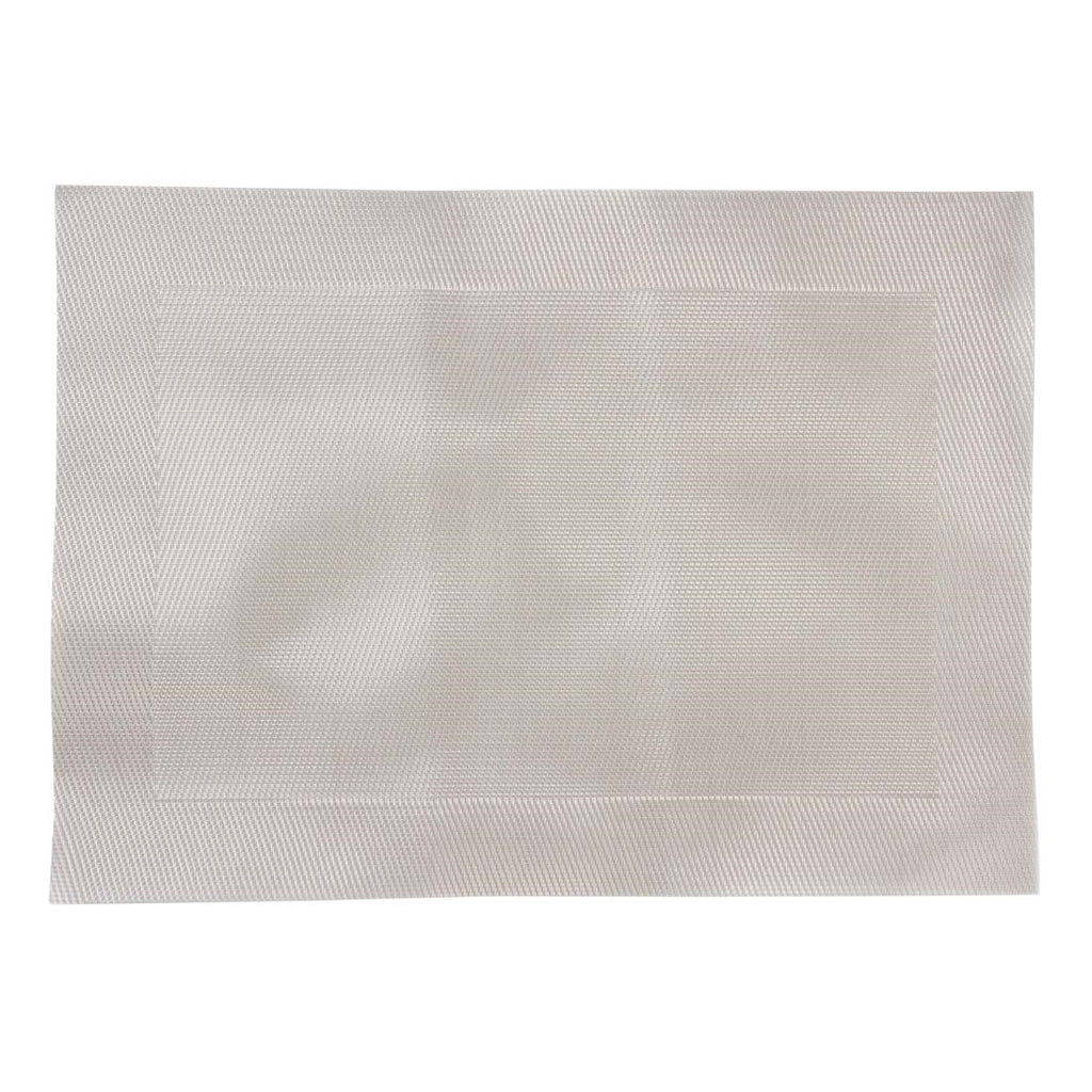 Woven PVC Silver Table Mat (Pack of 4) GG043