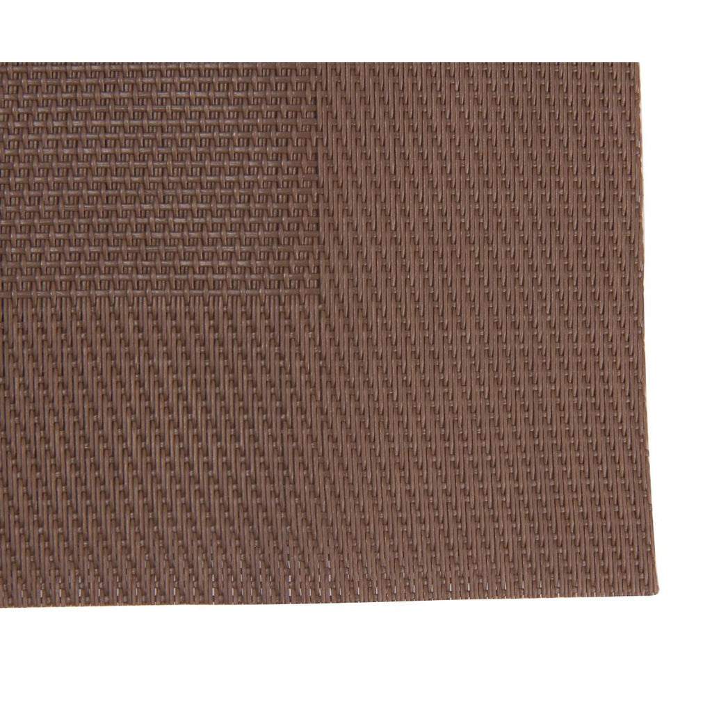 Woven PVC Brown Table Mat (Pack of 4) GG044