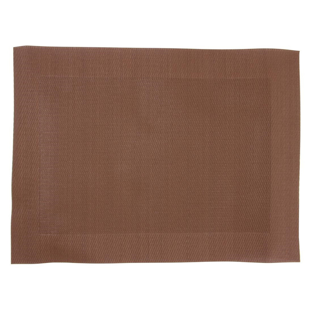 Woven PVC Brown Table Mat (Pack of 4) GG044