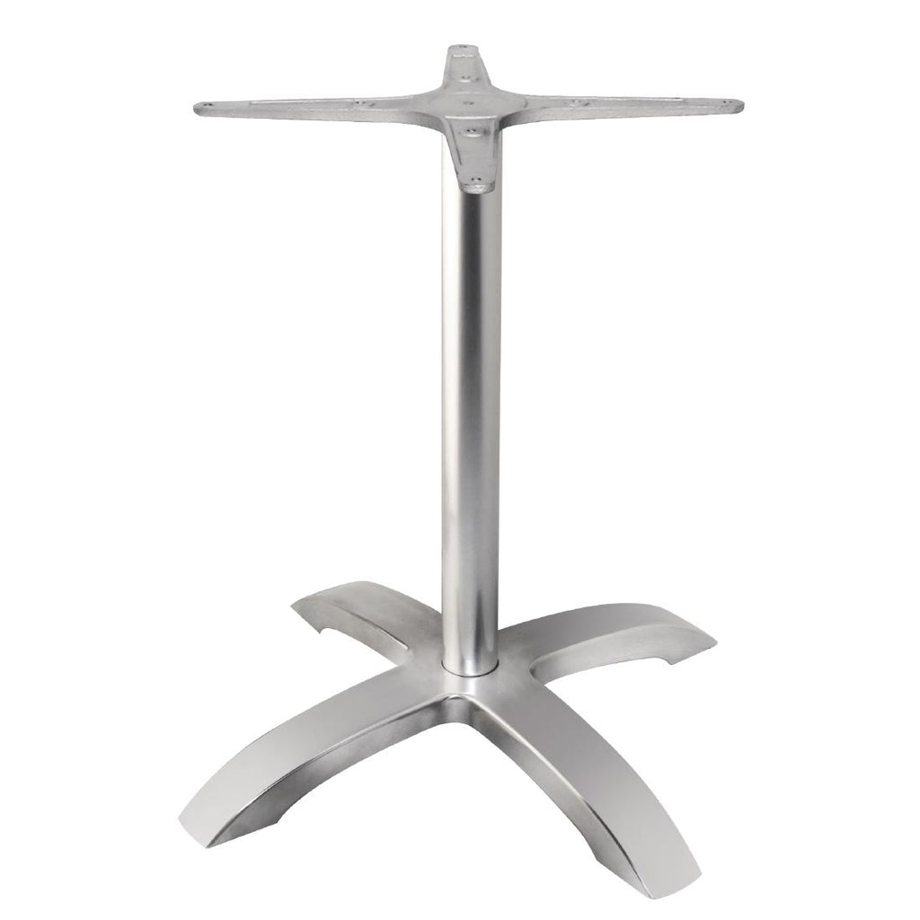 Bolero Brushed Aluminium Four Leg Table Base GG660