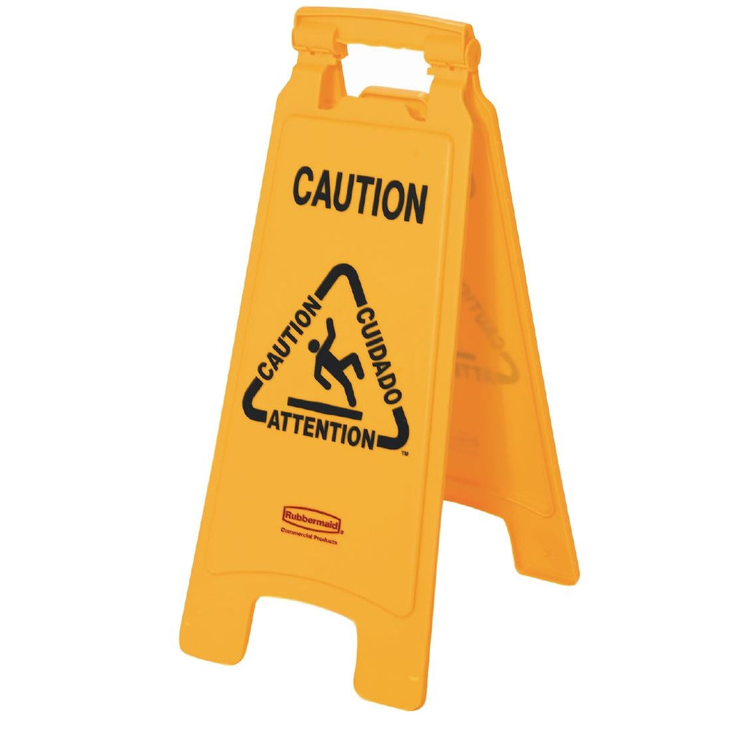 Rubbermaid Multilingual A Frame Wet Floor Safety Sign GG991
