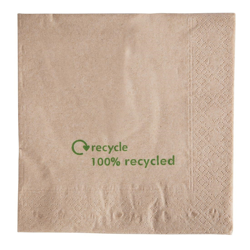 Swantex Recycled Lunch Napkin Kraft 33x33cm 2ply 1/4 Fold (Pack of 2000) GH031
