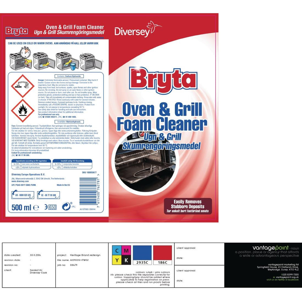 Bryta Foam Grill and Oven Cleaner Ready To Use 500ml GH490