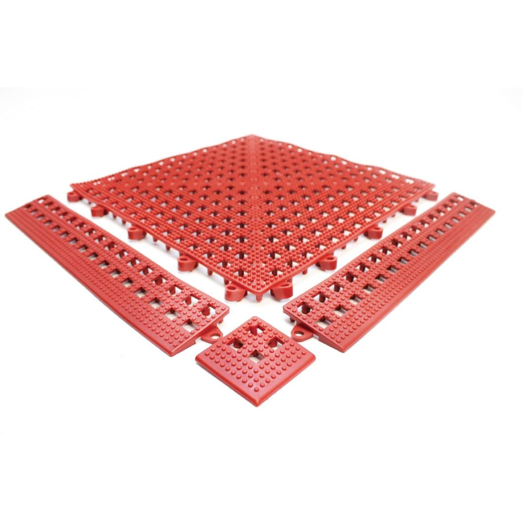 COBA Red Corner Flexi-Deck Tiles (Pack of 4) GH607