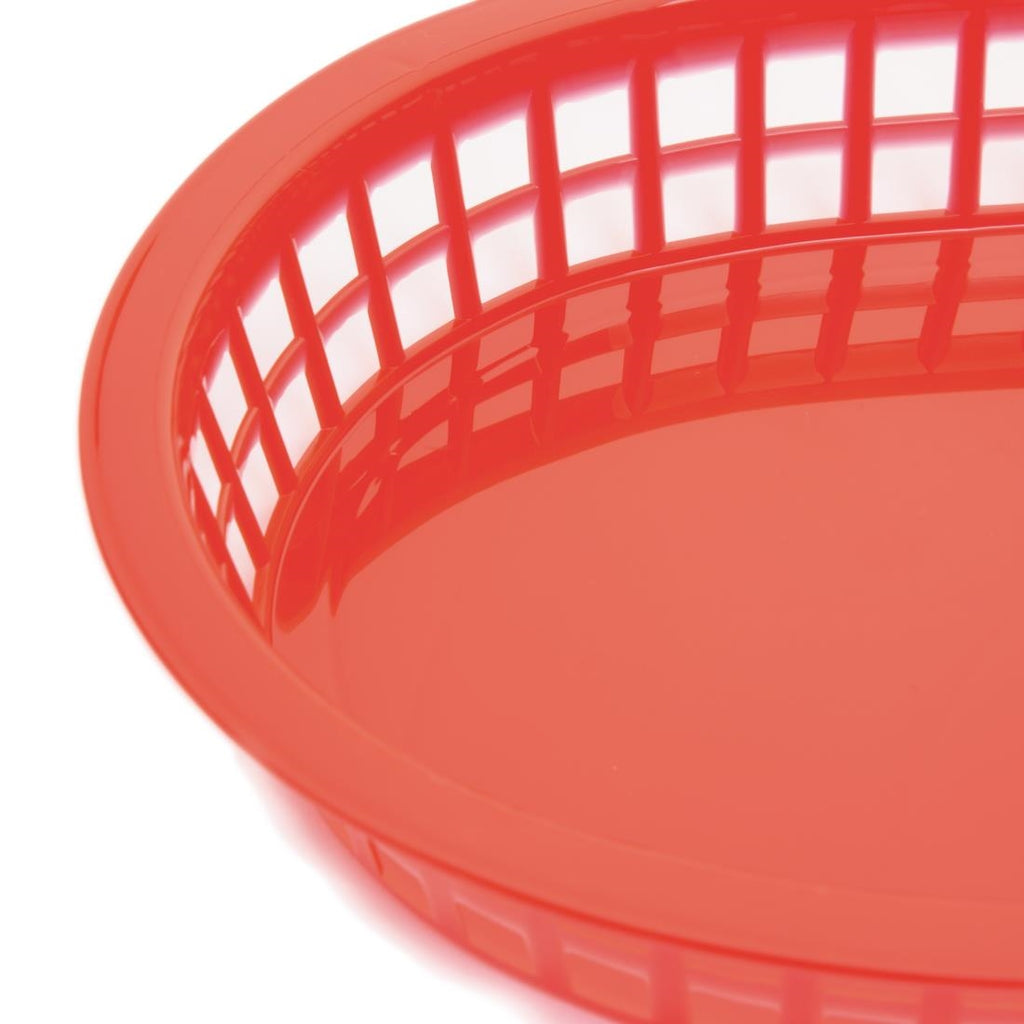 Oval Polypropylene Food Basket Red (Pack of 6) GH967
