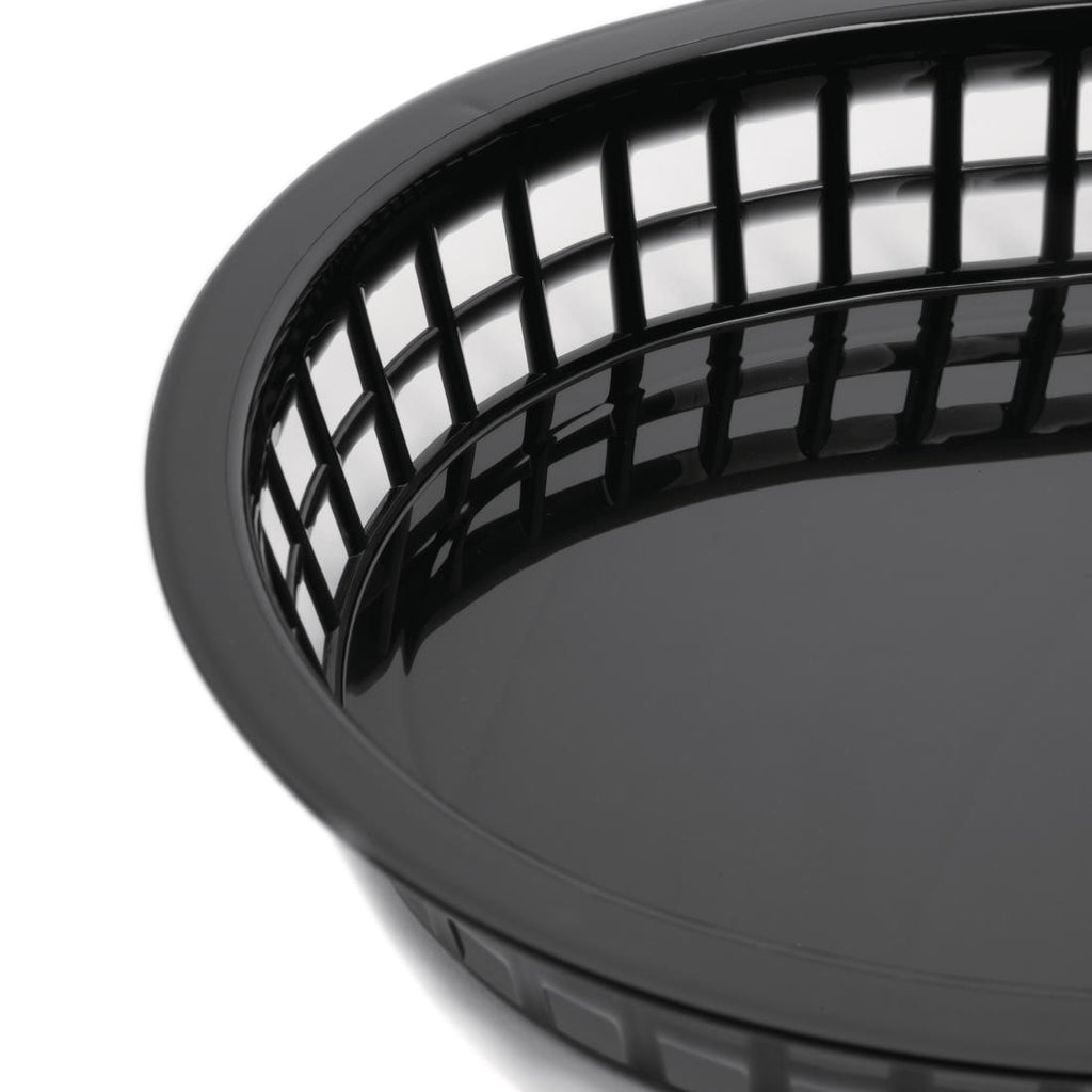 Oval Polypropylene Food Basket Black (Pack of 6) GH969