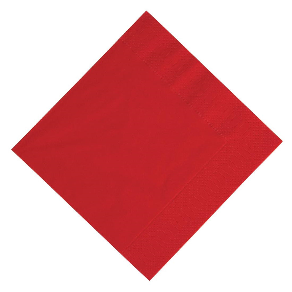 Duni Lunch Napkin Red 33x33cm 3ply 1/4 Fold (Pack of 1000) GJ104