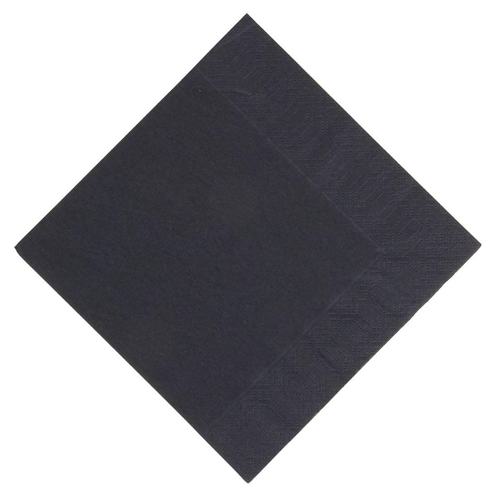 Duni Lunch Napkin Black 33x33cm 3ply 1/4 Fold (Pack of 1000) GJ107