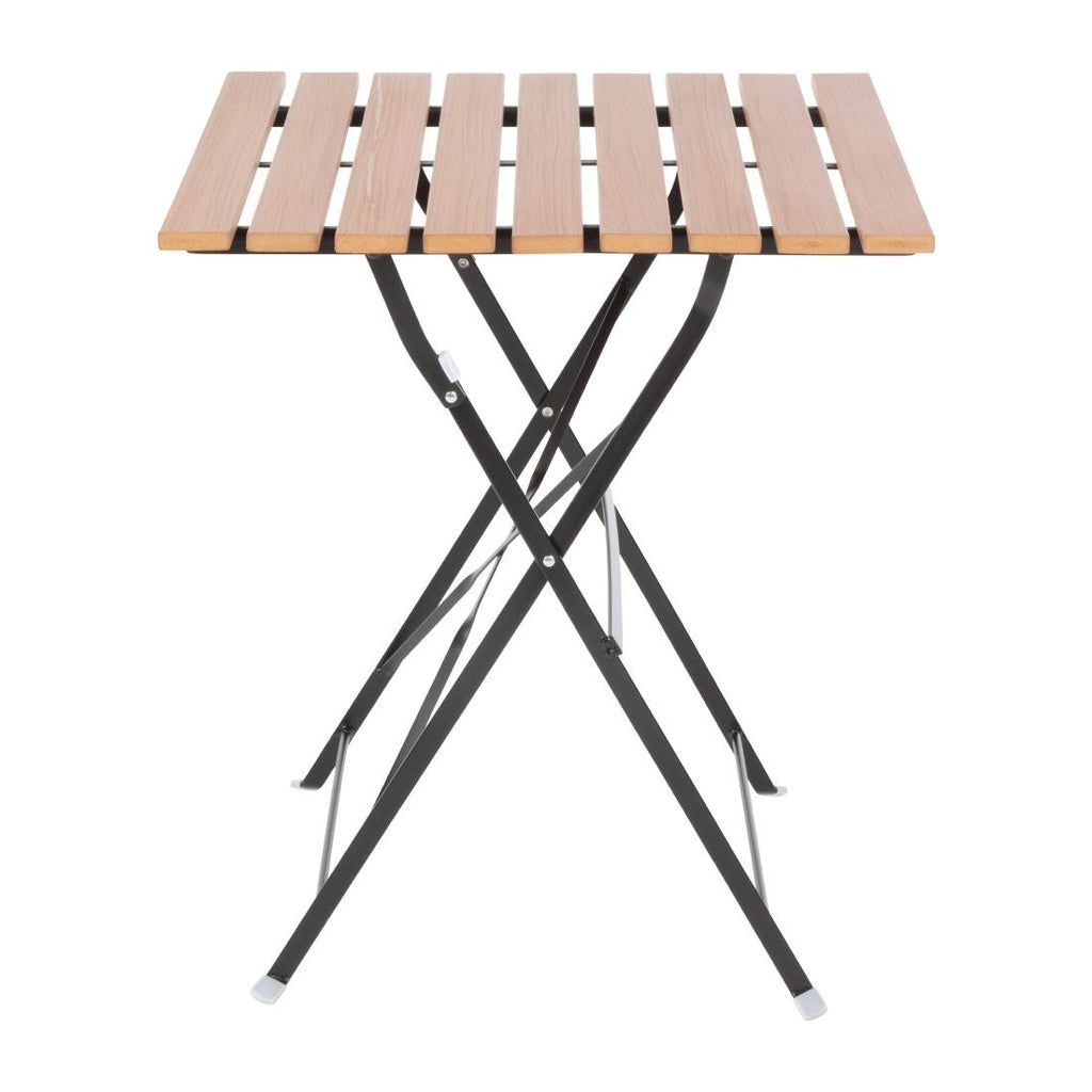 Bolero Square Faux Wood Bistro Folding Table 600mm (Single) GJ765