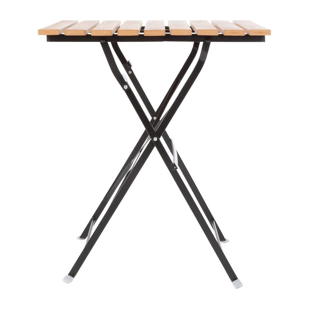 Bolero Square Faux Wood Bistro Folding Table 600mm (Single) GJ765