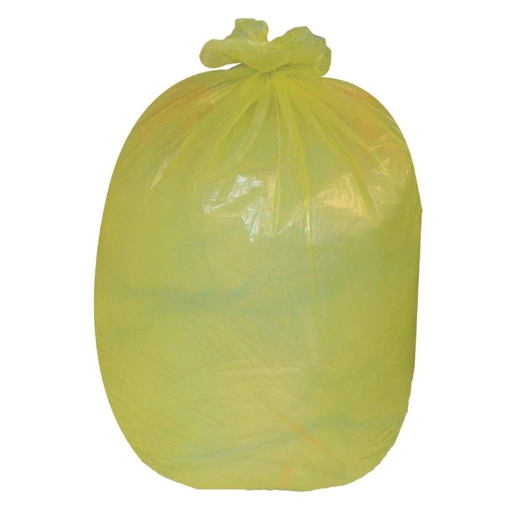 Jantex Large Medium Duty Yellow Bin Bags 80Ltr (Pack of 200) GK684