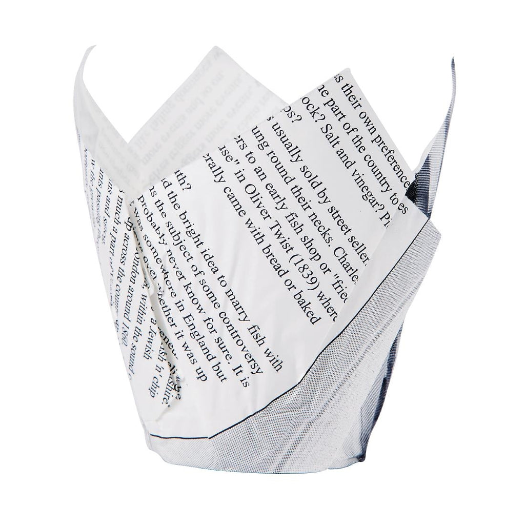 Grease-Resistant Paper Chip Crowns Newspaper Print (Pack of 1100) GK973