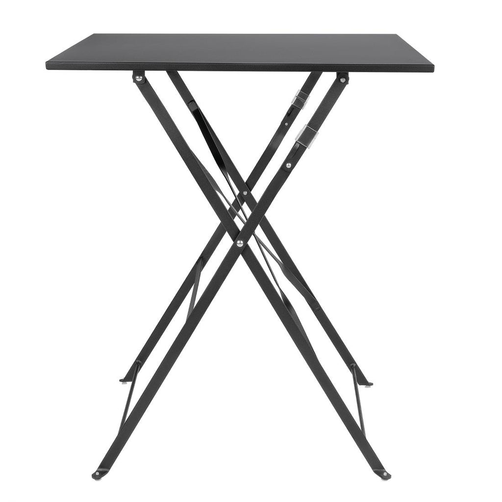 Bolero Black Square Pavement Style Steel Table GK989