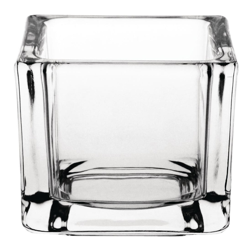 Olympia Glass Tealight Holder Square Clear (Pack of 6) GM224
